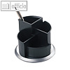 Helit Serie "Silver" Multik?cher mit Fu?teil, drehbar, silber/schwarz, H62205.99