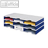 styrodoc Trio Ablagesystem 9 F?cher, 723 x 331 x 223 mm, grau/blau, 268-0303.38
