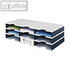 styrodoc Trio Ablagesystem 9 F?cher, 723 x 331 x 223 mm, grau/schwarz