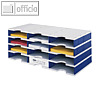 styrodoc Trio Ablagesystem 12 F?cher, 723 x 331 x 293 mm, grau/blau, 268-0304.38