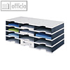 styrodoc Trio Ablagesystem, 12 F?cher, 723 x 331 x 293 mm, grau/schwarz