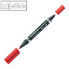 Lumocolor Permanent-Marker duo - Rundspitze, Strichst?rke M & F, rot, 348-2