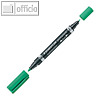 Lumocolor Permanent-Marker duo - Rundspitze, Strichst?rke M & F, gr?n, 348-5