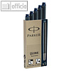 Parker Tintenpatronen Quink, permanent, schwarz-blau, 5er Packung, 1950385