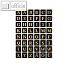 Buchstaben, 13 x 13 mm, A-Z, Folie schwarz, gold gepr?gt, 10 x 2 Blatt, 4130