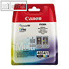Canon Tintenpatronen Multipack PG40+CL41 für PG-40/CL-41, 4-farbig, 0615B036
