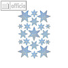 Sticker DECOR Sterne, 6-zackig, 5 Größen, Holografie, silber, 10 x 1 Blatt, 3901