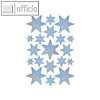 Sticker DECOR Sterne, 6-zackig, 5 Gr??en, Holografie, silber, 10 x 1 Blatt, 3901