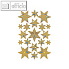Sticker DECOR Sterne, 6-zackig, 5 Größen, Holografie, gold, 10 x 1 Blatt, 3902