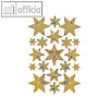Sticker DECOR Sterne, 6-zackig, 5 Gr??en, Holografie, gold, 10 x 1 Blatt, 3902
