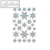 Sticker DECOR Sterne, 6-zackig, 5 Gr??en, Irisfolie, silber, 10 x 1 Blatt, 3917