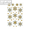 Sticker DECOR Sterne, 6-zackig, reliefgepr?gt, silber/gold, 10 x 1 Blatt, 3948