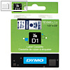 Dymo D1 Etikettenband, 12 mm x 7 m, blau auf wei?, S0720540/45014