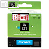 Dymo D1 Etikettenband, 12 mm x 7 m, rot auf wei?, S0720550