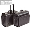 Pilotenkoffer SAN REMO, Trolley, Lederimitat, 45 x 40 x 26 cm, schwarz, 45030