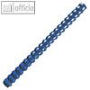 Kunststoffbinderücken A4, 21 Ringe, Ø 6 mm, 2-20 Blatt, blau, 100 Stück, 5345106