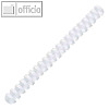 Kunststoffbinder?cken A4, 21 Ringe, ? 8 mm, 21-40 Blatt, wei?, 100 St?ck