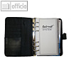 Systemplaner DIN A6, Kalender 1 Woche/2 Seiten, Lederimitat, Druckknopf, schwarz