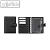 Systemplaner DIN A7, Kalender 1 Woche/2 Seiten, Nappaleder, Druckknopf, schwarz
