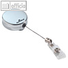 Ausweiskartenhalter CHROME, JoJo mit Druckknopfschlaufe, silber, 10 St?ck