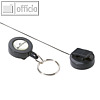 Durable Ausweishalter mit Jojo & Schlüsselring, anthrazit, 10 Stück, 8222-58