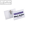 Namensschild mit Kombiklemme, 75 x 40 mm, PVC transparent, 50 St?ck, 8157-19