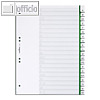 Kunststoff-Register DIN A4, A-Z, Schilder bedruckbar, 20-tlg., grün, 2 Sätze