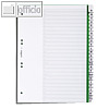 Kunststoff-Register DIN A4, A-Z, Schilder bedruckbar, 25-tlg., grün, 2 Sätze