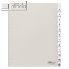 Kunststoff-Register DIN A4+, 1-12, Schilder bedruckbar, 12-tlg., transp., 3 St.