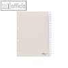 Kunststoff-Register DIN A4, blanko, Schilder bedruckbar, 25-tlg., 3 S?tze