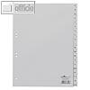 Register DIN A4, gepr?gte Taben, A-Z, PP, 20-teilig, grau, 20 Sets, 6510-10