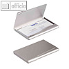 Durable Visitenkarten-Box, bis 20 Visitenkarten, metallic silber, 5Stück,2415-23