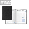 Buchkalender Miradur, DIN A5, 1 Woche/2 Seiten, 128 Seiten, schwarz, 5079460905