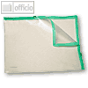 Doppel-Zip Tasche, 295 x 210 mm, PVC, transluzent/grün, 50 Stück, 40435-50