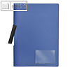 FolderSys Klemm-Mappe A4, PP, bis 50 Blatt, blau, 40 Stück, 13002-40