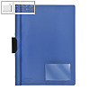 FolderSys Klemm-Mappe A4, PP, bis 40 Bl., vollfarbig blau, 50 Stück, 13004-40