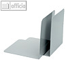 Alco Buchst?tzen, Metall, 130 x 140 x 140 mm, grau, 2 St?ck, 4302-29