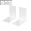 Alco Buchst?tzen, Metall, 85 x 140 x 140 mm, wei?, 2 St?ck, 4301-10