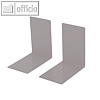 Alco Buchst?tzen, Metall, 85 x 140 x 140 mm, grau, 2 St?ck, 4301-29