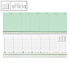 Tischquerkalender PERFO XL - 36.2 x 13.6 cm, 1 Wo/2 S, Tage perforiert, gr?n/wei