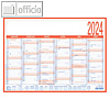 Arbeitstagekalender, 6 Monate/1 Seite, DIN A4, kaschiert auf Karton, 908-1315