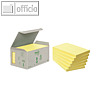 Post-it Haftnotizen Recycling, 127 x 76 mm, gelb, 6 x 100 Blatt, 655-1B