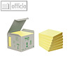 Post-it Haftnotizen Recycling, 76 x 76 mm, gelb, 6 x 100 Blatt, 6541B