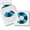 CD/DVD-Papierhülle für 1CD weiß mit Lasche u. Fenster, 100er Pack, 3750