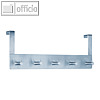 officio T?r-Garderobenleiste m. 5 Haken, stabil, L 35cm, Metall silber, 2840
