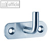 officio Wand-Garderobenhaken einfach, L 53 mm, Wandmontage, Metall silber, 2842
