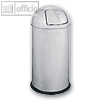 Alco Abfallsammler mit Push-Klappe, 28 Liter, Metall verchromt, 2917