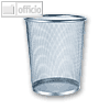 Papier-Abfallsammler, rund ca. 30 cm, H 35 cm, gelochtes Metall lackiert, silber