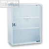 Erste-Hilfe-Verbandsschrank mit Glast?r, 36 x 32 x 10 cm, 2 B?den, Stahl wei?