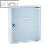 Erste-Hilfe-Verbandsschrank mit Glast?r, 45 x 36 x 15 cm, 2 B?den, Stahl, wei?